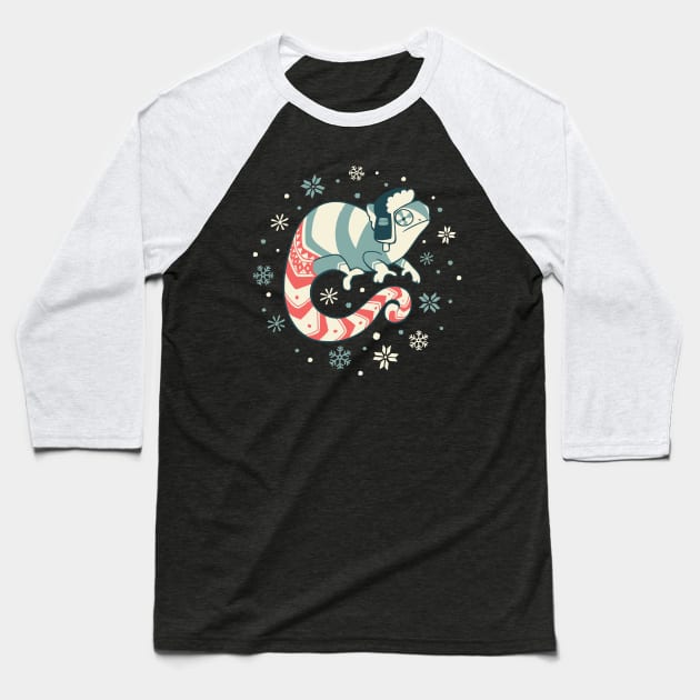 Charming Chameleon Baseball T-Shirt by Colordrilos